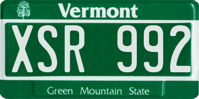 VT license plate XSR992