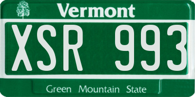 VT license plate XSR993