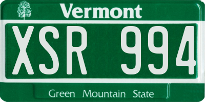 VT license plate XSR994