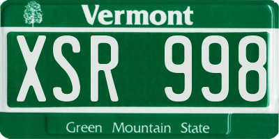 VT license plate XSR998