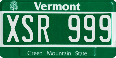 VT license plate XSR999