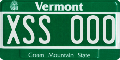 VT license plate XSS000