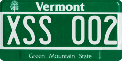 VT license plate XSS002