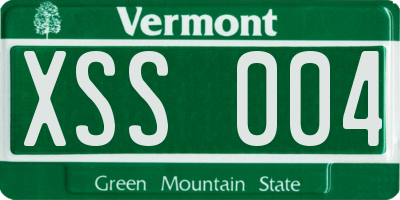 VT license plate XSS004