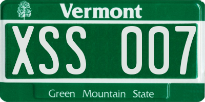 VT license plate XSS007