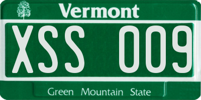 VT license plate XSS009