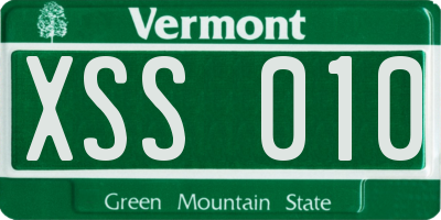 VT license plate XSS010