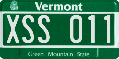 VT license plate XSS011