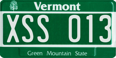 VT license plate XSS013