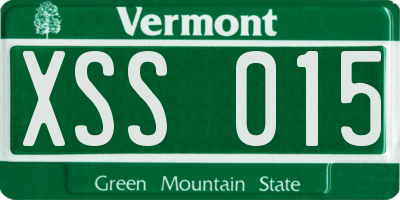 VT license plate XSS015