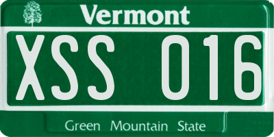VT license plate XSS016