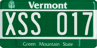 VT license plate XSS017