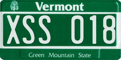 VT license plate XSS018