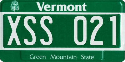 VT license plate XSS021