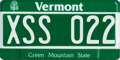 VT license plate XSS022