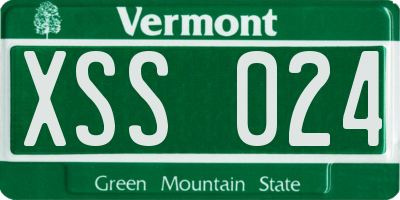 VT license plate XSS024