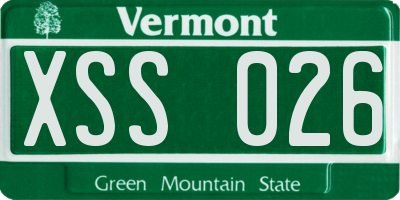 VT license plate XSS026
