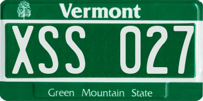 VT license plate XSS027