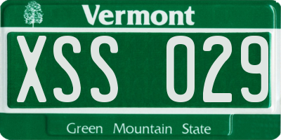 VT license plate XSS029