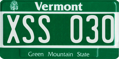 VT license plate XSS030