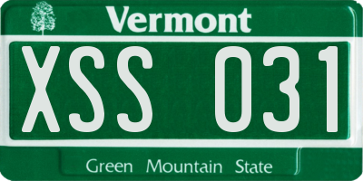 VT license plate XSS031