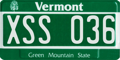 VT license plate XSS036