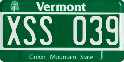 VT license plate XSS039