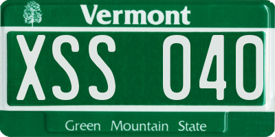 VT license plate XSS040