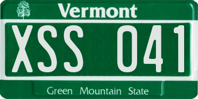 VT license plate XSS041