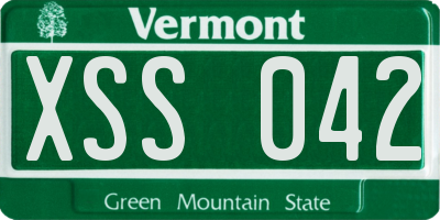 VT license plate XSS042
