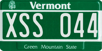 VT license plate XSS044