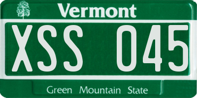 VT license plate XSS045