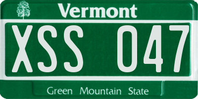 VT license plate XSS047