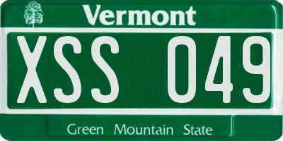 VT license plate XSS049