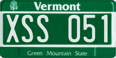 VT license plate XSS051