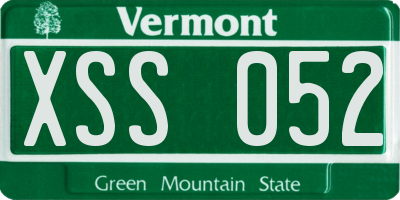 VT license plate XSS052