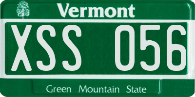 VT license plate XSS056