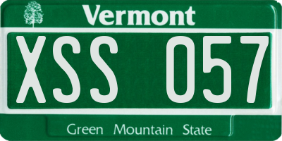 VT license plate XSS057