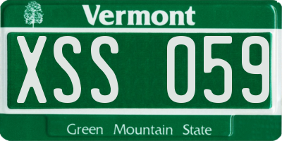 VT license plate XSS059
