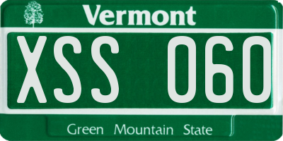 VT license plate XSS060