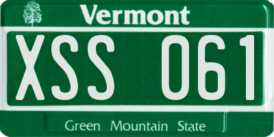 VT license plate XSS061