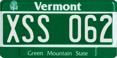 VT license plate XSS062