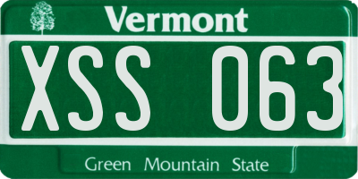 VT license plate XSS063