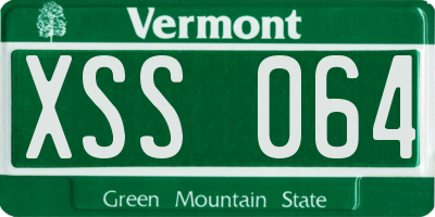VT license plate XSS064