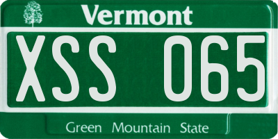 VT license plate XSS065