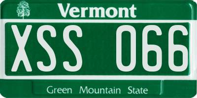 VT license plate XSS066