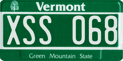 VT license plate XSS068