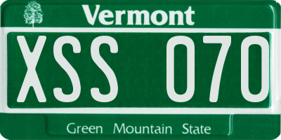 VT license plate XSS070