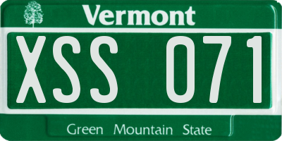VT license plate XSS071
