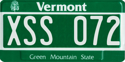 VT license plate XSS072